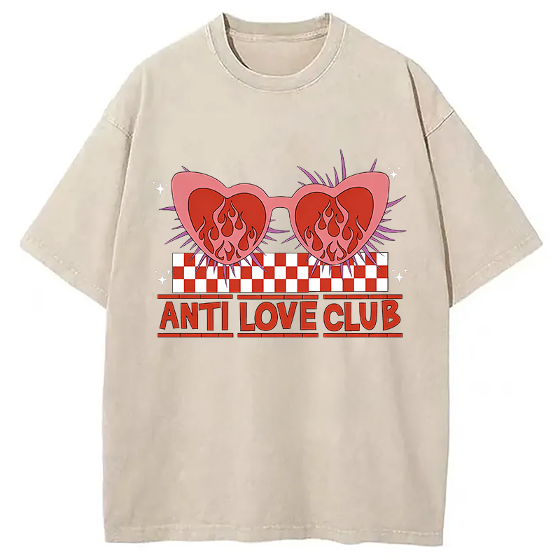 Tokyocanvas Funny Valentine's Day Heartbreak Washed T-Shirt