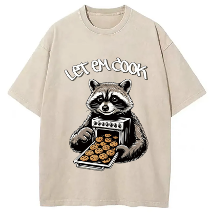 Tokyocanvas Let Em Cook Raccoon Washed T-Shirt