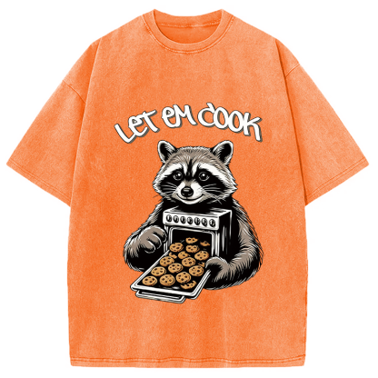Tokyocanvas Let Em Cook Raccoon Washed T-Shirt