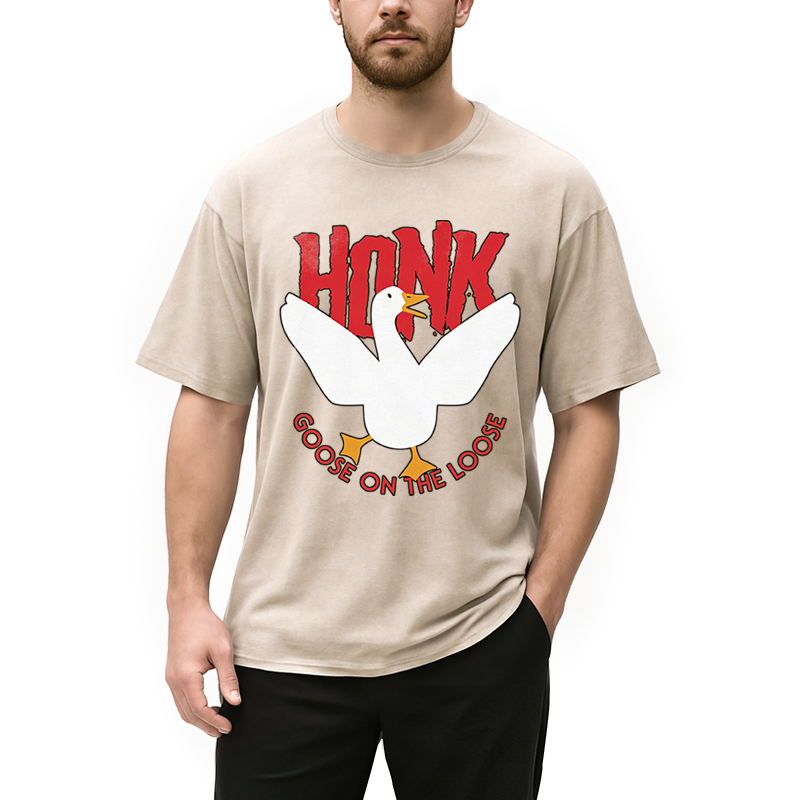 Tokyocanvas Honk Goose On The Loose Washed T-Shirt