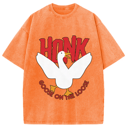 Tokyocanvas Honk Goose On The Loose Washed T-Shirt