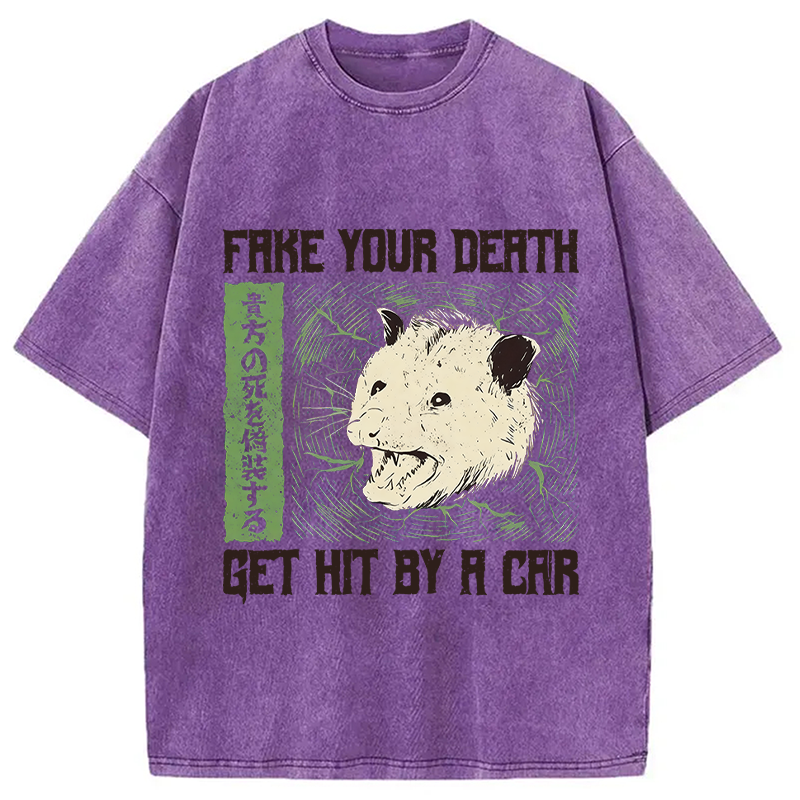 Tokyocanvas Fake Your Death Opossum Washed T-Shirt