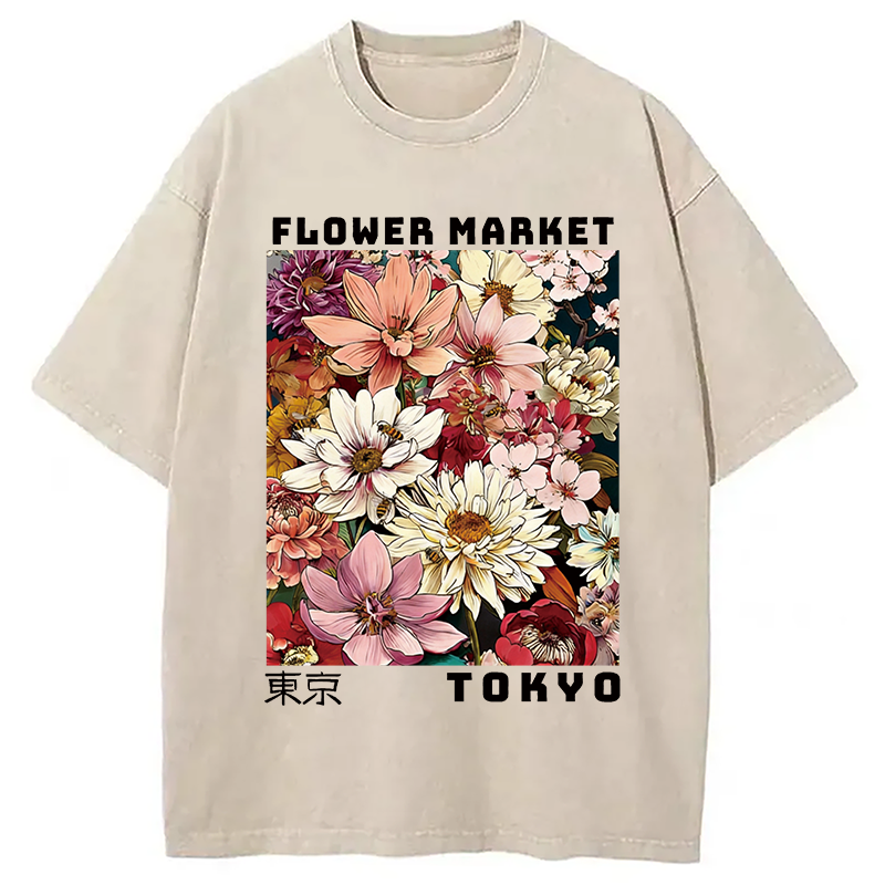 Tokyocanvas Tokyo Flower Market Washed T-Shirt