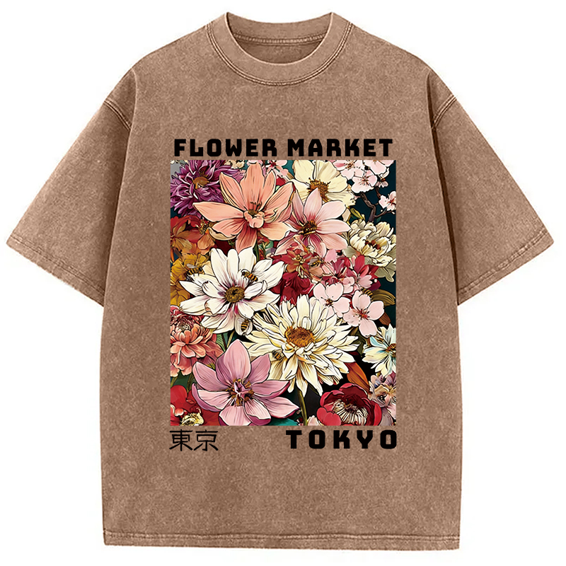 Tokyocanvas Tokyo Flower Market Washed T-Shirt