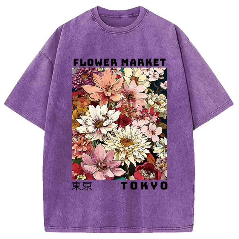Tokyocanvas Tokyo Flower Market Washed T-Shirt