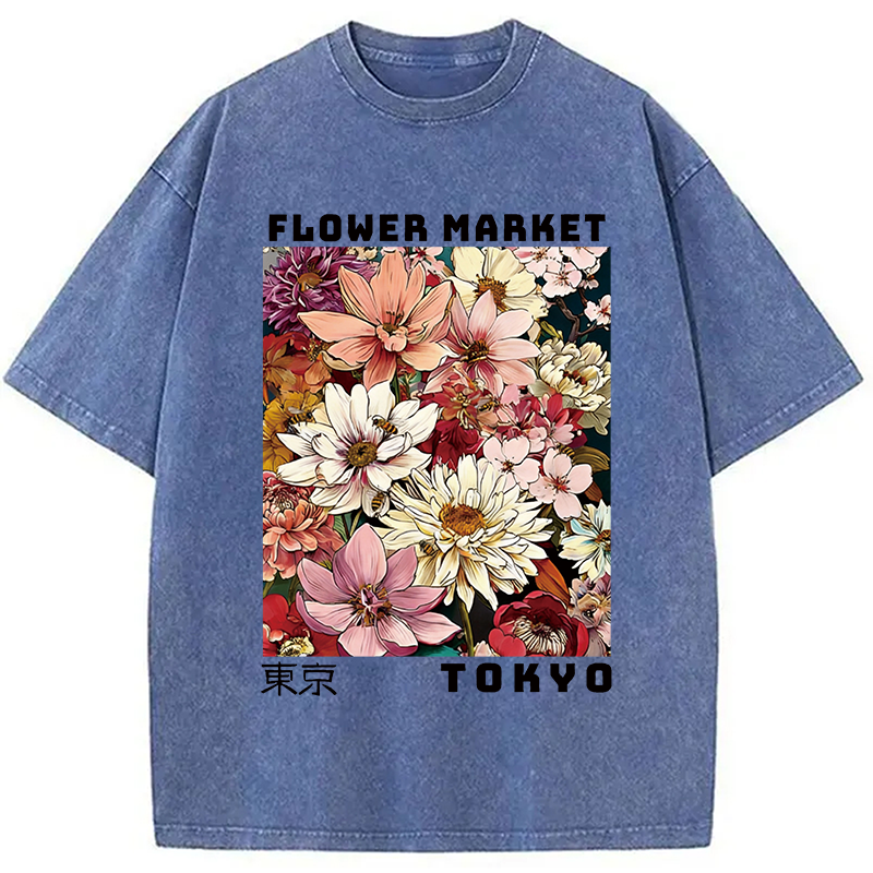 Tokyocanvas Tokyo Flower Market Washed T-Shirt