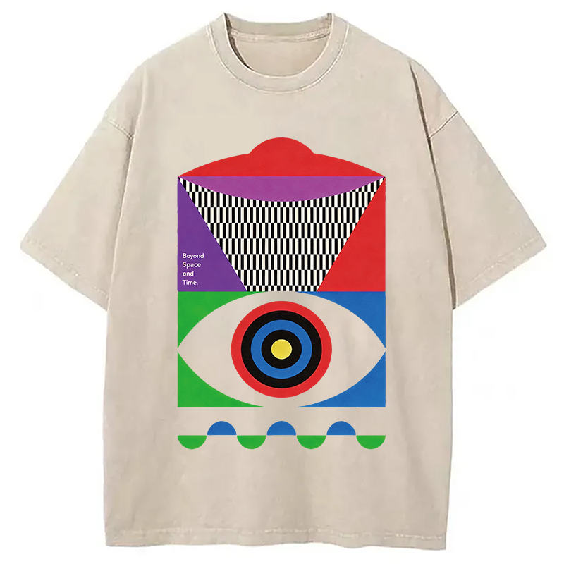Tokyocanvas Abstract Minimalist Eye Washed T-Shirt