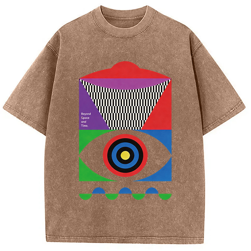 Tokyocanvas Abstract Minimalist Eye Washed T-Shirt