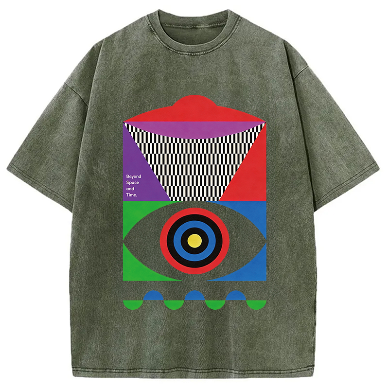 Tokyocanvas Abstract Minimalist Eye Washed T-Shirt