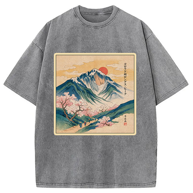 Tokyocanvas CVintage Japanese Mountain Sakura Washed T-Shirt