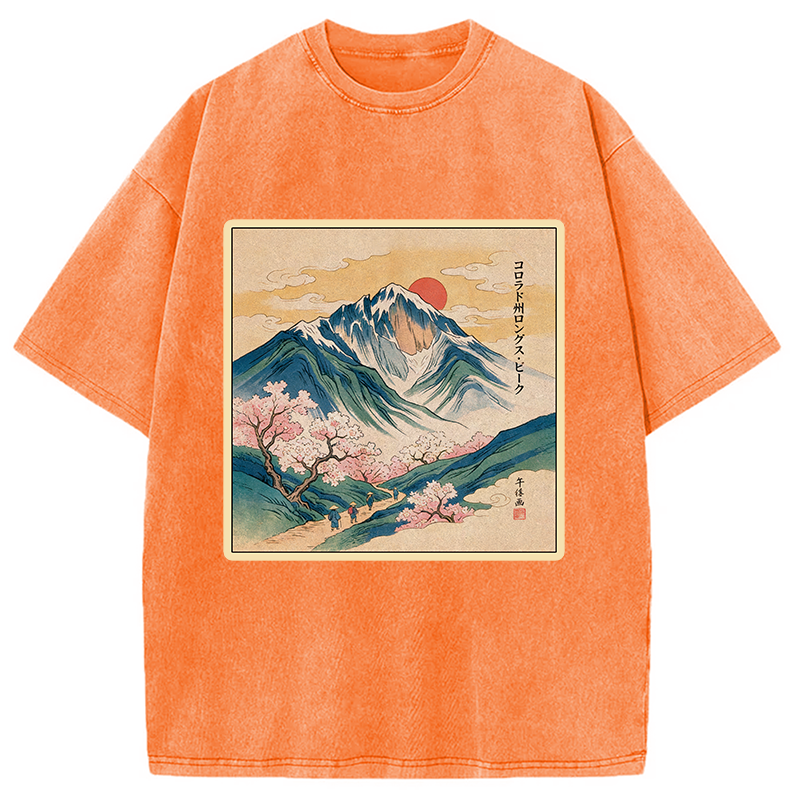 Tokyocanvas CVintage Japanese Mountain Sakura Washed T-Shirt