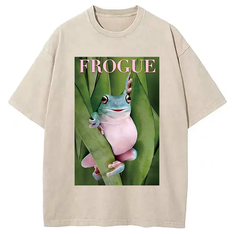 Tokyocanvas Quirky Frog Washed T-Shirt