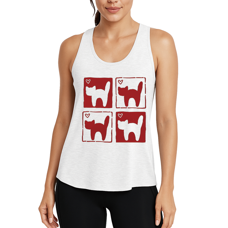 Tokyocanvas Cat Hearts Y2K Fitness Tank