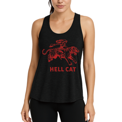 Tokyocanvas Retro Cowgirl Hell Cat Fitness Tank