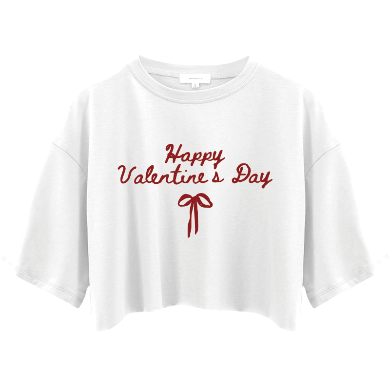Tokyocanvas Valentine's Bow Crop Top