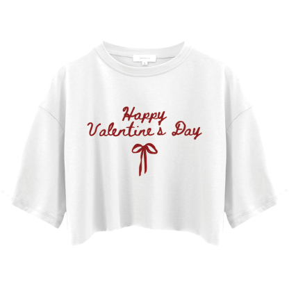 Tokyocanvas Valentine's Bow Crop Top