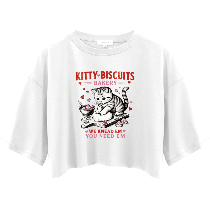 Tokyocanvas Kitty Biscuits Bakery Crop Top