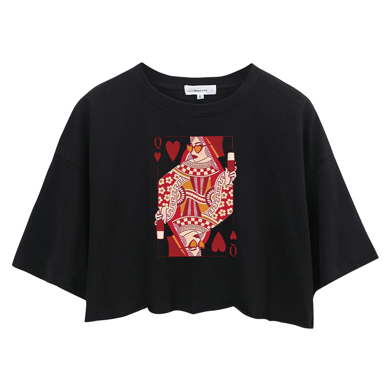 Tokyocanvas Queen of Hearts Crop Top