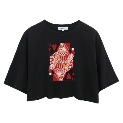 Tokyocanvas Queen of Hearts Crop Top