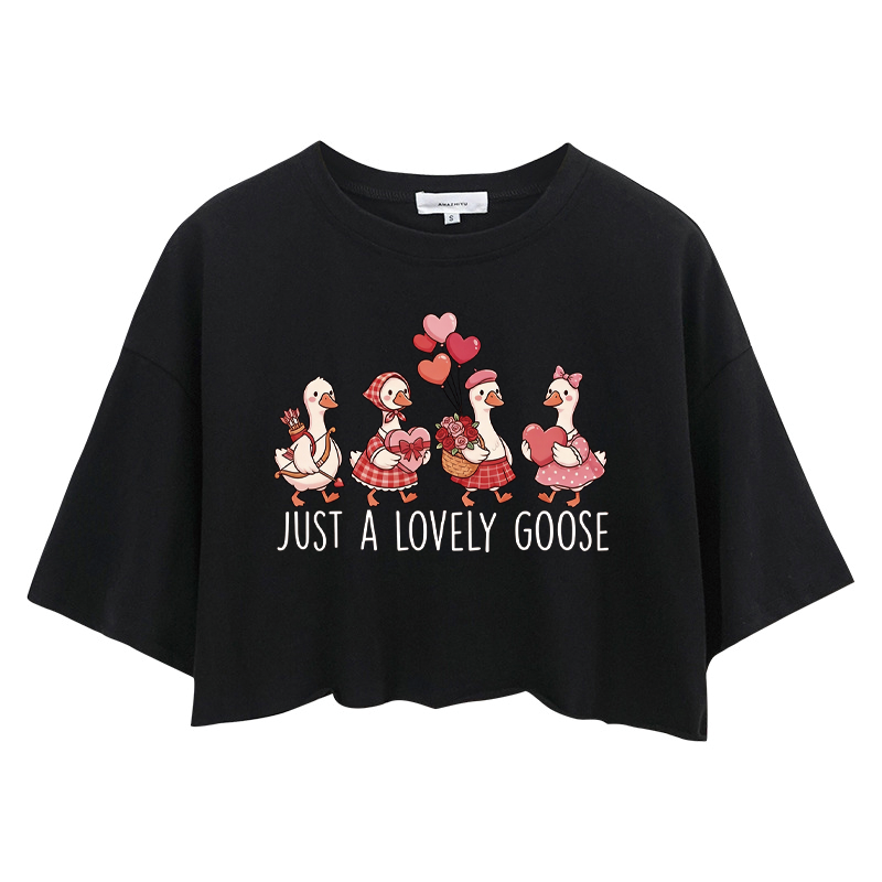 Tokyocanvas Just A Lovely Goose Crop Top