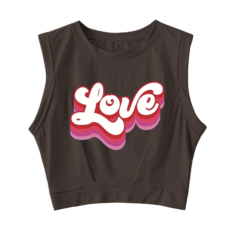 Tokyocanvas Retro Love Sleeveless Crop Top