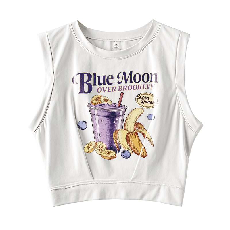 Tokyocanvas Blue Moon Over Brooklyn Sleeveless Crop Top