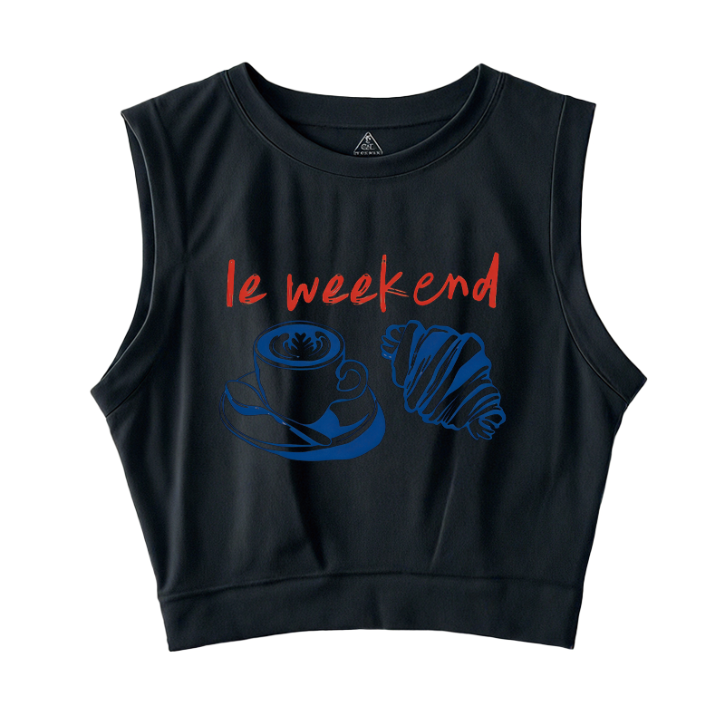 Tokyocanvas Retro Weekend Sleeveless Crop Top