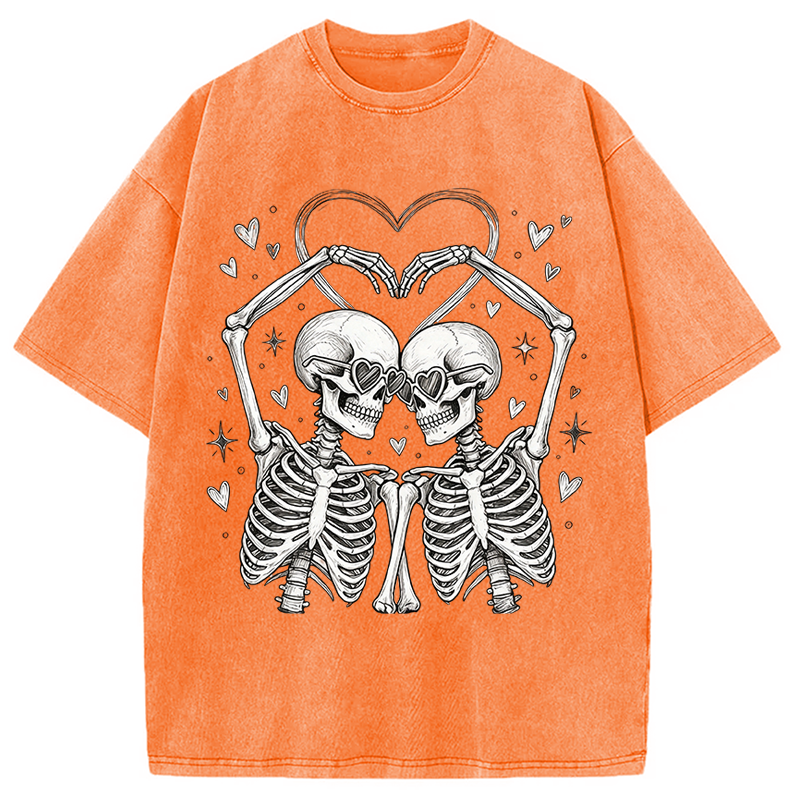 Tokyocanvas Skeleton Valentine Washed T-Shirt