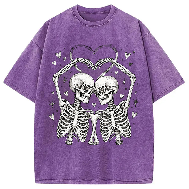 Tokyocanvas Skeleton Valentine Washed T-Shirt