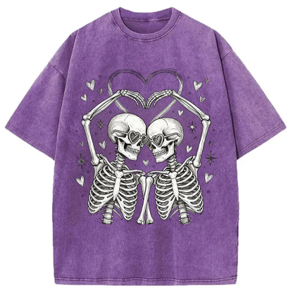Tokyocanvas Skeleton Valentine Washed T-Shirt