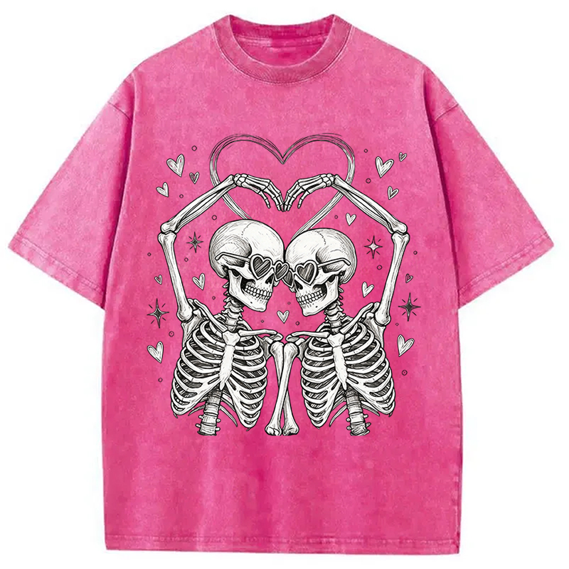 Tokyocanvas Skeleton Valentine Washed T-Shirt