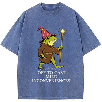 Tokyocanvas Funny DnD Frog Washed T-Shirt