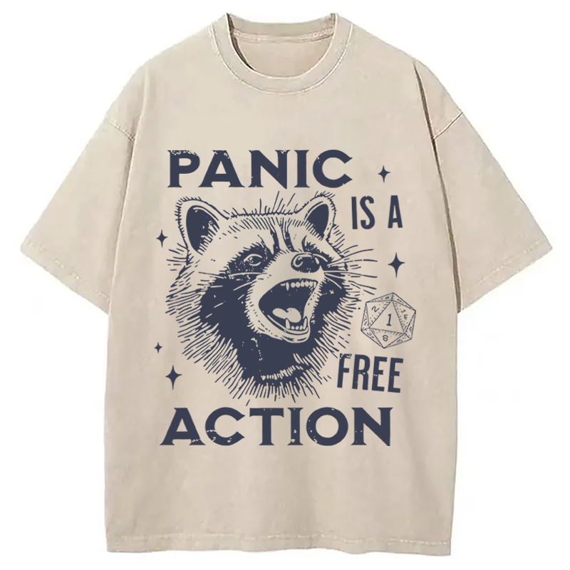 Tokyocanvas Panic Is A Free Action Washed T-Shirt