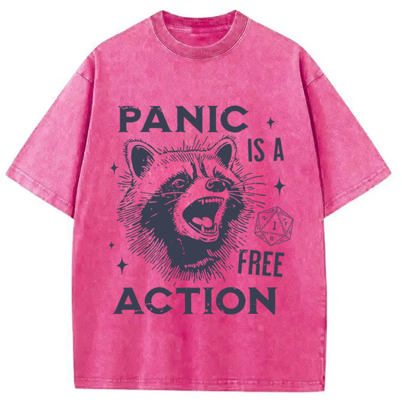 Tokyocanvas Panic Is A Free Action Washed T-Shirt