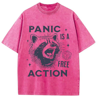 Tokyocanvas Panic Is A Free Action Washed T-Shirt