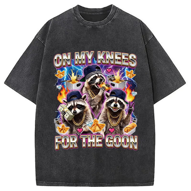 Tokyocanvas On My Knees Meme Washed T-Shirt