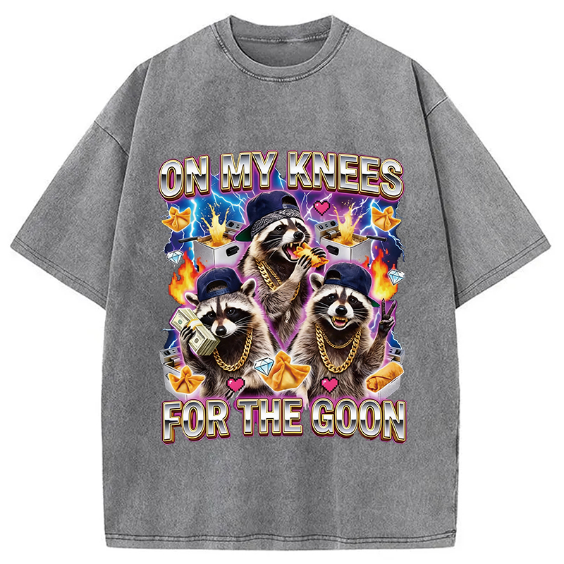 Tokyocanvas On My Knees Meme Washed T-Shirt