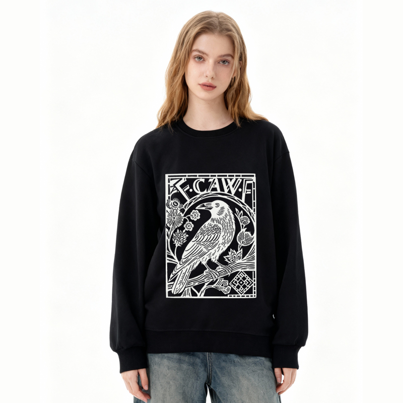 Tokyocanvas Retro F-Caw-F Black Crow Classic Sweatshirt