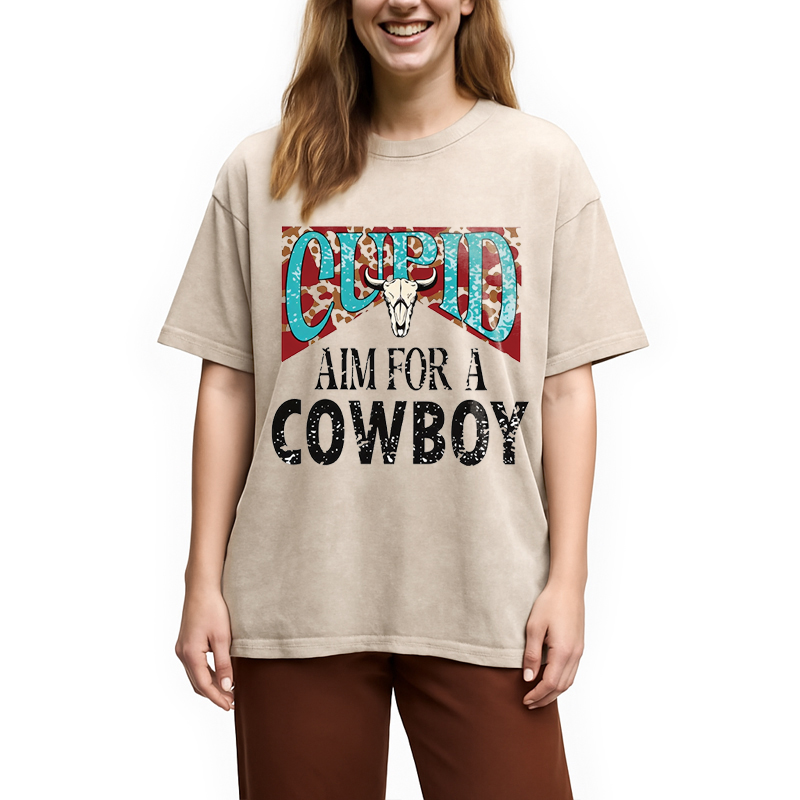 Tokyocanvas Cupid Aim For A Cowboy Washed T-Shirt