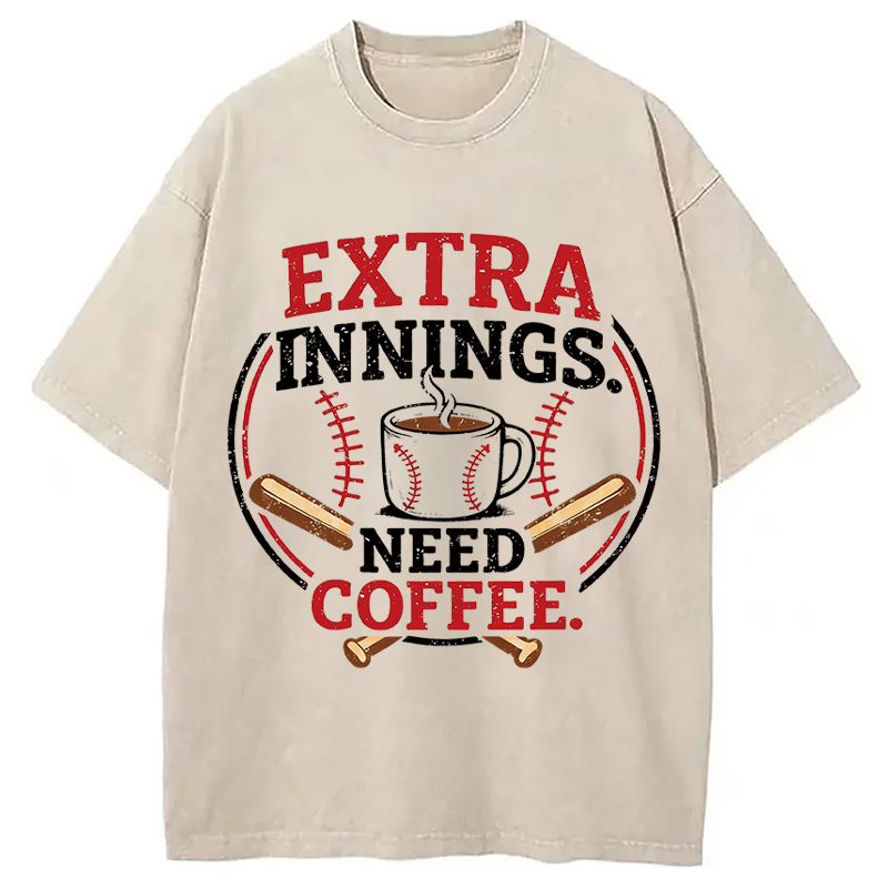 Tokyocanvas Extra Innings, Need Coffee Washed T-Shirt