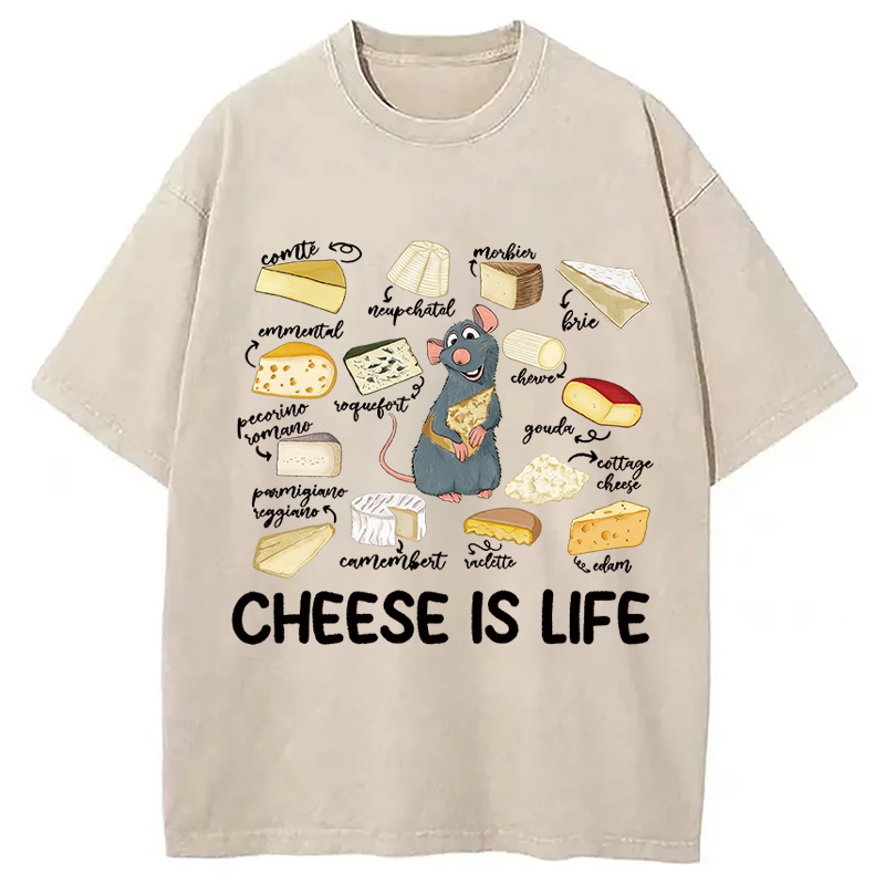 Tokyocanvas Cheese Is Life Washed T-Shirt