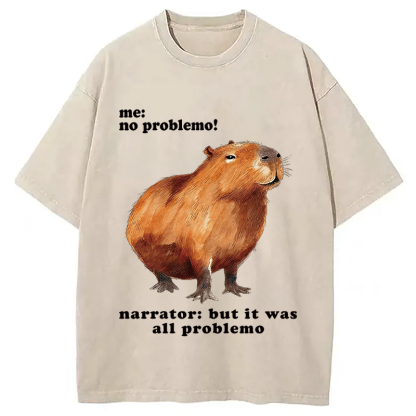 Tokyocanvas All Problemo, No Panic Washed T-Shirt