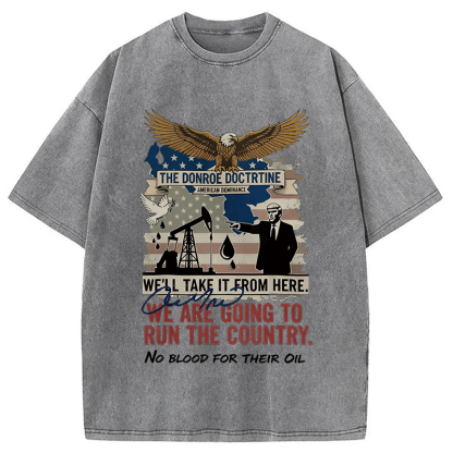 Tokyocanvas Donroe Doctrine Meme Washed T-Shirt