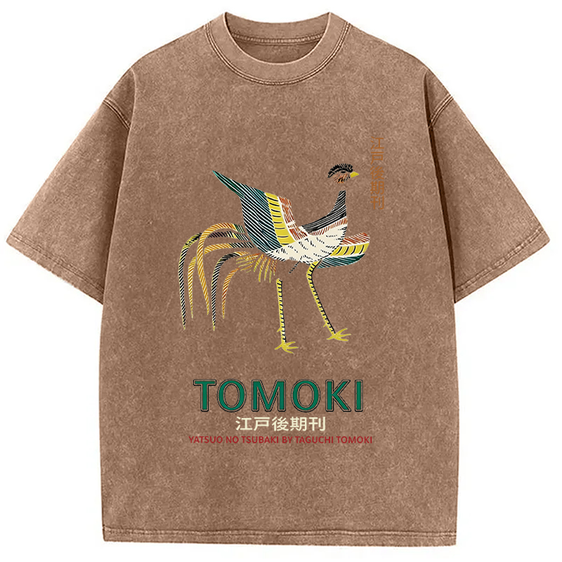 Tokyocanvas Japanese Divine Bird Washed T-Shirt