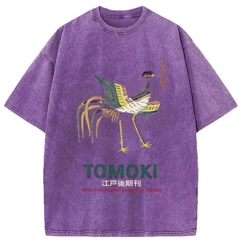 Tokyocanvas Japanese Divine Bird Washed T-Shirt