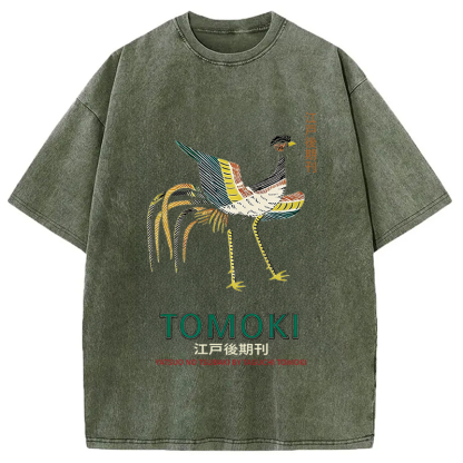 Tokyocanvas Japanese Divine Bird Washed T-Shirt