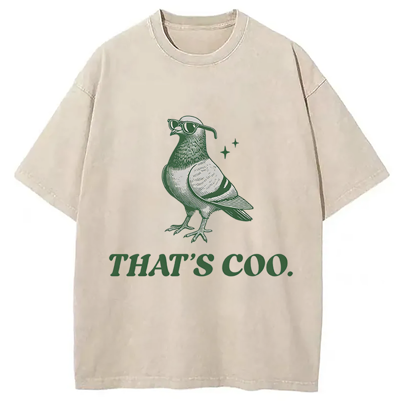Tokyocanvas Retro Funny Pigeon Puns 90s Washed T-Shirt