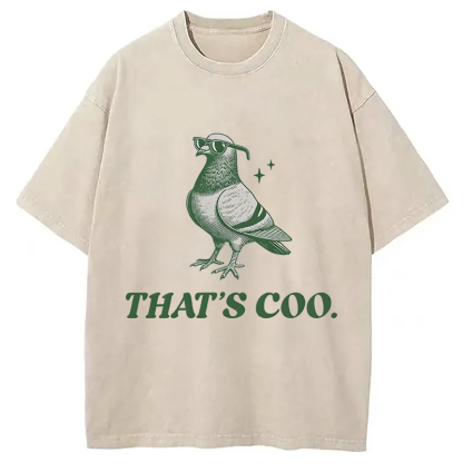 Tokyocanvas Retro Funny Pigeon Puns 90s Washed T-Shirt