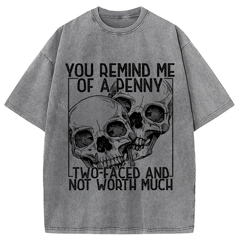 Tokyocanvas You Remind Me Of A Penny Two Faced And not Worth Much Washed T-Shirt