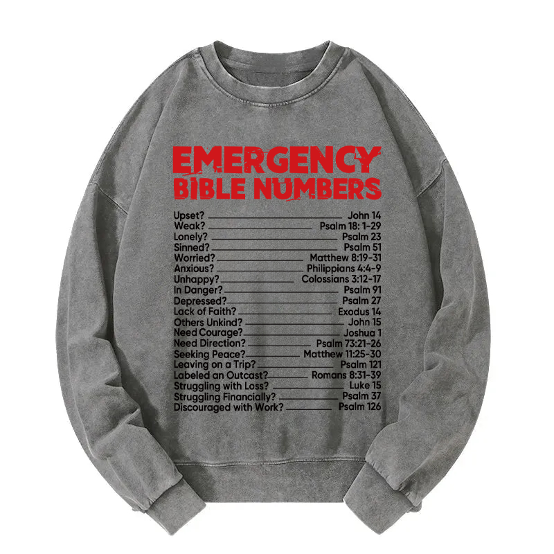 Tokyocanvas Bible Emergency Numbers Washed Sweatshirt